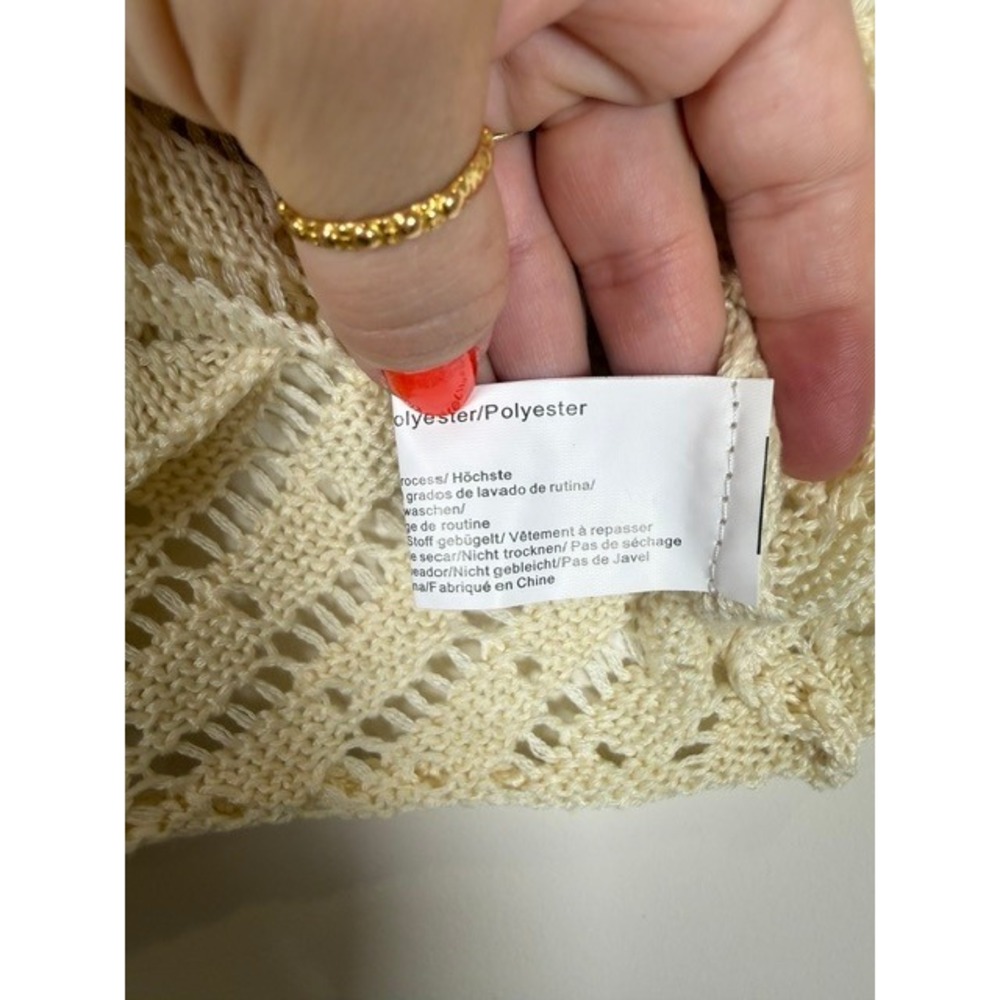 NWT AIMAGE Cream Crochet Knit 2-Piece Crop Top & Mini Skirt Set | Size M - Picture 7 of 14
